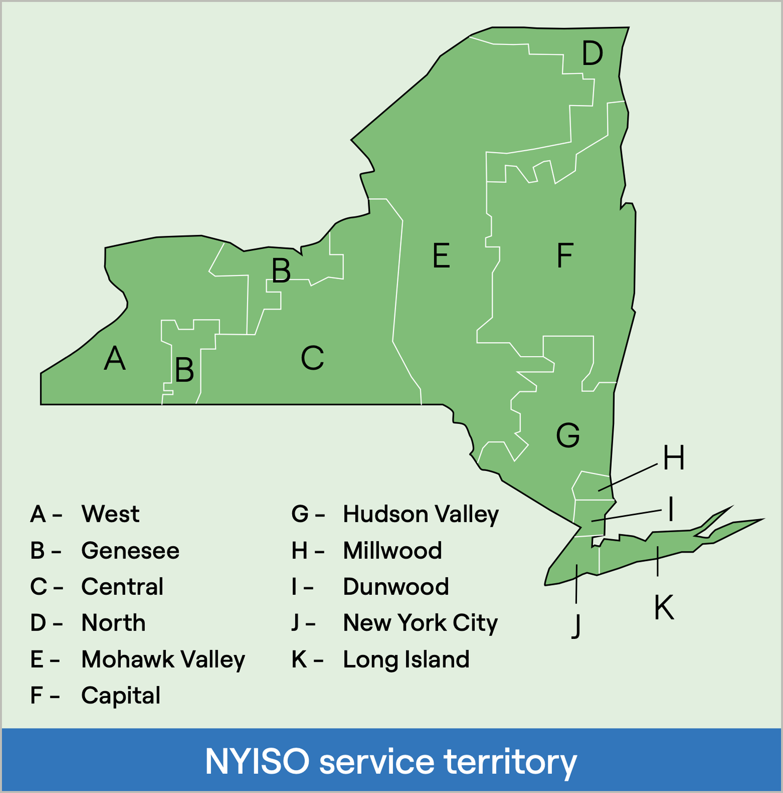 New York Demand Response territory map